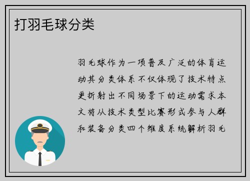 打羽毛球分类